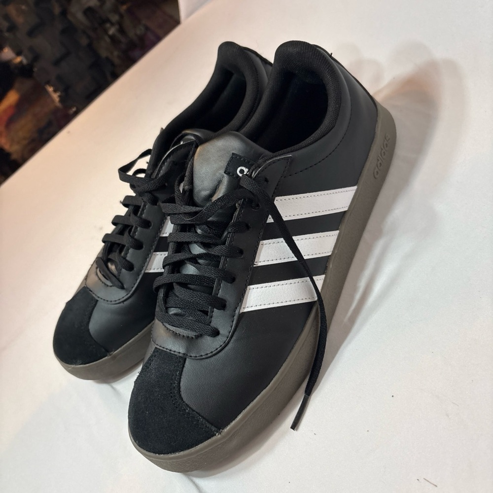 Adidas Black Sneakers with White Stripes